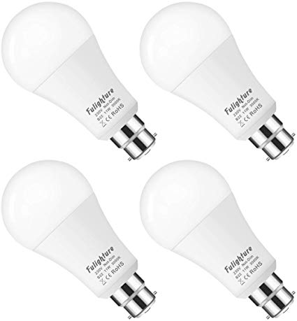 100W Equivalent B22 Bayonet LED Light Bulbs, Fulighture 11W A60 Frosted Globe Golf Ball Bulbs, Super Bright 1000LM, Warm White 3000K, Not Dimmable, for Living Room, Bedroom, Bathroom, Pack of 4