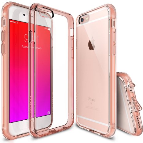 iPhone 6s Plus Case Ringke Fusion Clear PC Back TPU Bumper w Screen Protector Drop ProtectionShock Absorption TechnologyAttached Dust Cap For Apple iPhone 6s Plus  6 Plus - Rose Gold Crystal