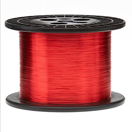 Remington Industries 29SNS Magnet Wire, Enameled Copper Wire, 29 AWG, 5.0 lb., 12600' Length, 0.0121" Diameter, Red