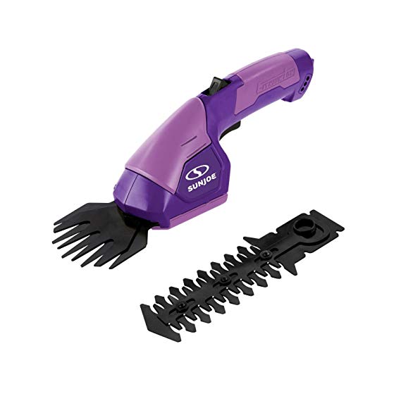 Sun Joe HJ604C-PRP 7.2V Cordless 2-In-1 Grass Shear   Hedge Trimmer, Purple