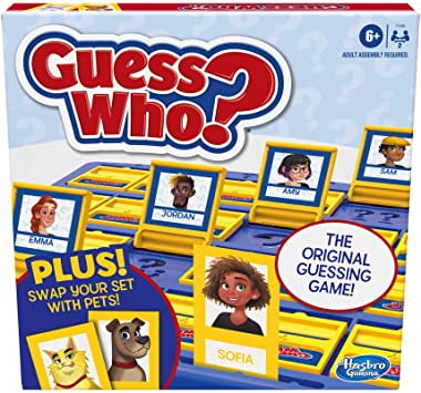 Hasbro Gaming Guess Who? Board Game with People and Pets, The Original Guessing Game for Kids Ages 6 and Up, Includes People Cards and Pets Cards