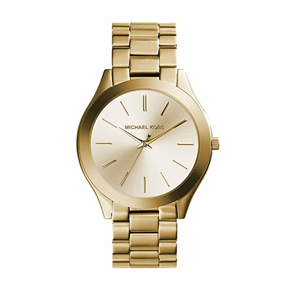 Michael Kors Women's 41mm Stainless Steel Goldtone Slim Runway Watch