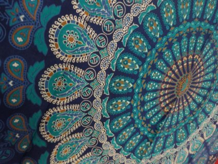 Tapestry Wall Hanging, Mandala Tapestries, Indian Cotton Bedspread, Blue Color Theme, Picnic Blanket, Wall Art, Hippie Tapestry