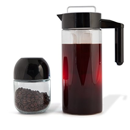 Redefining Ice Cold Brew Coffee Making | Extra Glass Jar with Black Built-in Measurement Cup Included | Fine Mesh Filter | Fruit & Tea Infuser Included | BPA Free | Scandinavian Design | Glass Carafe