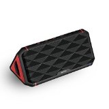 Portable Wireless NFC Stereo Bluetooth Speaker Geega Triangle Ultra Bass Clear Loud Dual 3W Acoustic Drivers Mini Rechargeable Button Control Bluetooth 40 Speaker System with Mic Black and Red