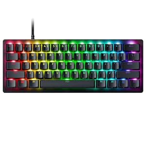 Razer Huntsman V3 Pro Mini 60% Esports Gaming Keyboard: Analog Optical Switches with Rapid Trigger & Adjustable Actuation - Onboard Adjustments - Dual-Purpose Mod Keys - Doubleshot PBT Keycaps - Black