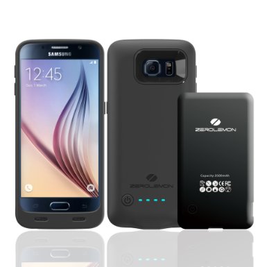 Samsung Galaxy S6 Battery CaseZeroLemon 3500mAh Slim Power Battery Case for Samsung Galaxy S6Fits All carriers of Galaxy S6 180 days ZeroLemon Warranty Guarantee-Black