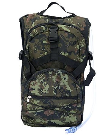 VIVO Hydration Water Pack Bag 2L Bladder Backpack 2.0 for hiking, biking in woodland camo (BAG-HP-01)
