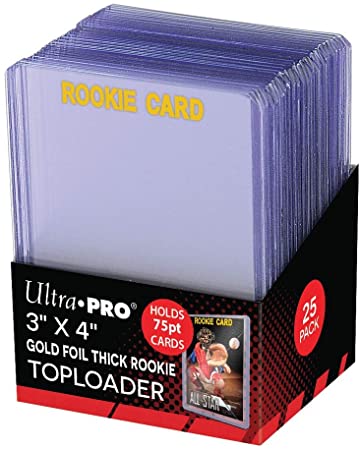 Ultra Pro 3" X 4" Rookie Gold Thick 75PT Toploader 25ct