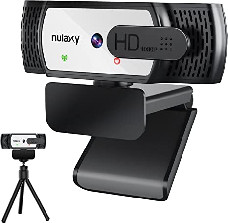 Autofocus Webcam with Microphone & Privacy Cover, Nulaxy C906 USB Webcam Plug and Play, FHD Light Correction 1080P Web Camera for Video Conferencing, Gaming, Zoom, Skype, Online Teaching, FaceTime, for PC Mac Laptop Desktop, Tripod Included