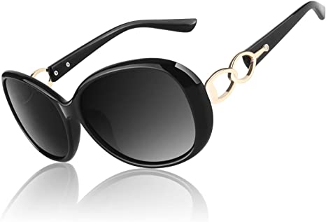 CGID Retro Big Frame Designer Oversized Ladies Sunglasses for Women Polarized Sun Glasses UV Shades Goggles with Rhinestones Black