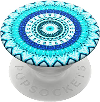 PopSockets: PopGrip with Swappable Top for Phones and Tablets - Blue Floral Mandala