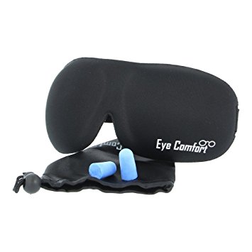 SPECIAL LAUNCH PRICE (WHILE STOCKS LAST!!! )Premium Quality Eye Mask For Sleeping With Adjustable Strap, Carry Pouch and Ear Plugs by Eye Comfort - Get That Quality Rest You Deserved