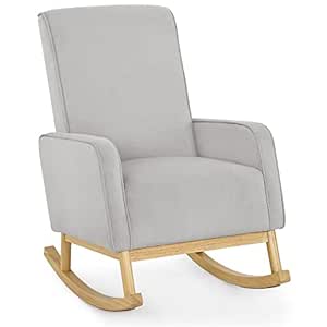 Delta Children Drew Rocking Chair, Cloud Grey w/Natural