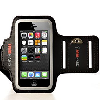 JAMhard Armband   Key Holder for iPhone 5/5S/5C, iPod Touch 5 (Black) High Quality Running/Exercise/Sports Case