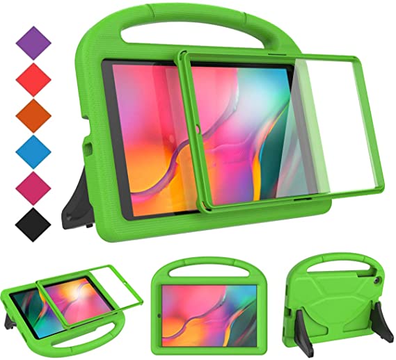 BMOUO Kids Case for Samsung Galaxy Tab A 10.1 (2019) SM-T510/T515 - Built-in Screen Protector, Shockproof Light Weight Handle Friendly Kids Case for Galaxy Tab A 10.1 inch 2019 Release - Green