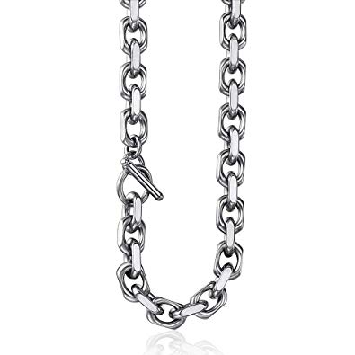 Trendsmax Design Toggle Necklace Silver Gold Curb Wheat Link Chain Necklace for Mens Womens Stainless Steel 18 20 24 inch