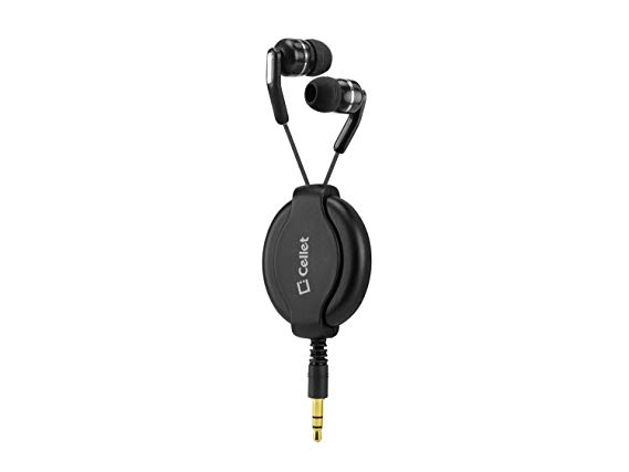 Retractable 3.5mm Stereo In-Ear Headphones for Samsung Note 8, Galaxy S8, S8 Plus, LG V30, V20, and more. Built for Portability, Comfort, And Other Activities. Snug Fit Earphones.