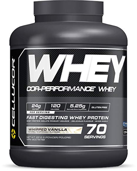 Cellucor Whey Protein Isolate & Concentrate Blend Powder with BCAAs, Post Workout Recovery Drink, Gluten Free Low Carb Low Fat, Whipped Vanilla, 70 Servings