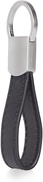 Kasper Maison Italian Leather Keychain - 4 Premium Keyrings - Elegant Packaging - Earphone Holder Included