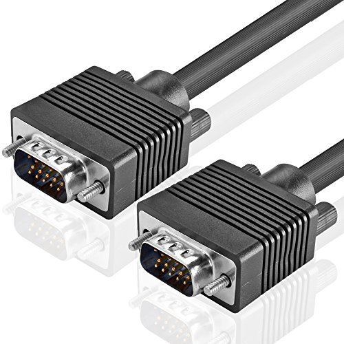 TNP Premium VGA to VGA Cable 6 Feet HD15 Male to Male MM VGA SVGA UXGA Extension Wire Cord for LCD LED Monitor TV HDTV Display Projector