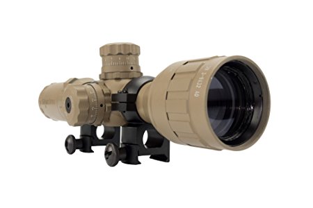Monstrum Tactical 3-9x32 AO Rifle Scope with Illuminated Range Finder Reticle and High Profile Scope Rings