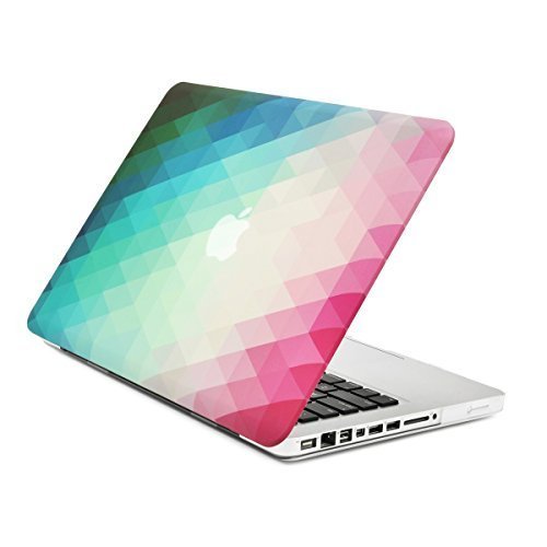 Unik Case Matte Rubberized Hard Cover for Macbook Pro 13-Inch - Green/Pink