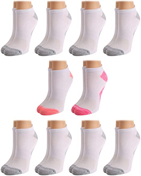 Avia Women's Athletic Performance Cushioned No Show Solid Socks (10 Pack)