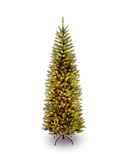 National Tree 6.5 Foot Kingswood Fir Pencil Tree with 250 Clear Lights, Hinged (KW7-300-65)