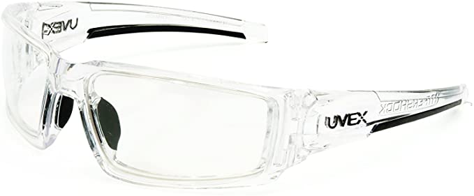 Uvex by Honeywell Hypershock Safety Glasses, Clear Frame with Clear Lens & HydroShield Anti-Fog Coating (S2970HS)