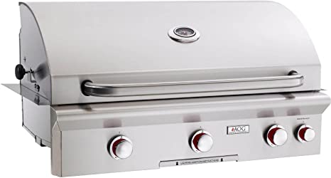 American Outdoor Grill 36NBT 36" T Series Built-In Natural Gas Grill with 648 sq. in. Grilling Surface 50000 BTU Total Main Burner Output 12000 BTU Back Burner Rotisserie Warming Ra