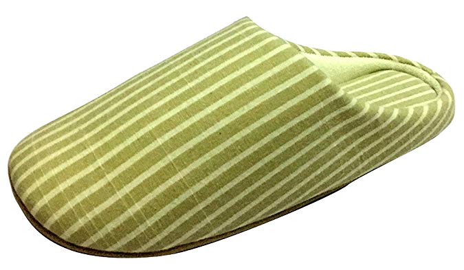 Hehainom Unisex Stripe Comfort Cotton Slip on House Slippers Memory Foam Ultra Lightweight Slippers