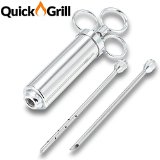 Quick Grill 2 Oz Stainless Steel Deluxe Seasoning and Marinade Injector with 2 Gourmet Marinade Needles