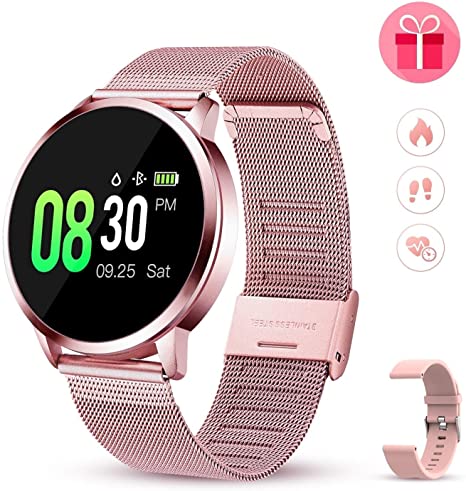 GOKOO Smart Watch Watches for Women Men Activity Fitness Tracker Blood Pressure Monitor Blood Sleep Tracker Heart Rate Monitor Step Calorie Waterproof Smartwatch Compatible with iOS and Android