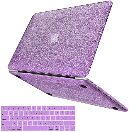 Anban Compatible with MacBook Pro 13 inch Case 2020 2019 2018 2017 2016 Release A2338 M1 A2251 A2289 A2159 A1989 A1706 A1708 with Touch Bar, Glitter Bling Leather Hard Shell Case with Keyboard Cover