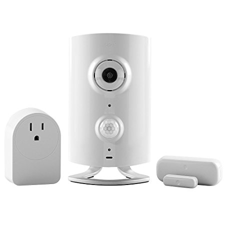 Piper classic All-in-One Security System with Video Monitoring Camera with Door/Window Sensor and Smart Switch, White