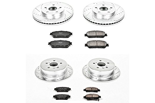 Power Stop K5476 Front and Rear Z23 Evolution Brake Kit with Drilled/Slotted Rotors and Ceramic Brake Pads