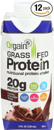 Orgain Grass Fed Protein Shake, Creamy Chocolate Fudge, 11 Ounce, 12 Count