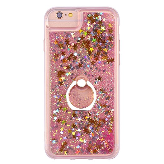iPhone 7 Case for Girls ,iPhone 8 Case, i-Dawn Crystal Clear Soft TPU Glitter Bling Liquid Floating Quicksand Case Cover with Stand for iPhone 6/6S/7/8 (4.7 inch) (Multicolor)