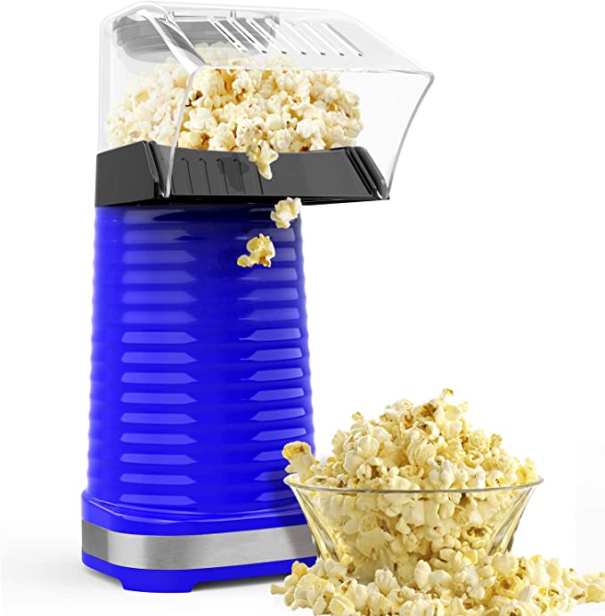 Hot Air Popcorn Machine, Popcorn Maker, 1200W Hot Air Popcorn Popper for Home, BPA-Free, No Oil Needed Healthy Family with Measuring Cup and Removable Cover