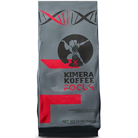 Kimera Koffee Focus Blend - Organic Ground Coffee Infused with L-Theanine (12oz), Rich, Organic Coffee Beans with L-Theanine Amplifies, Alpha Brain Waves, Improves Mental Endurance