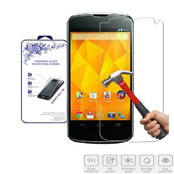 Nacodex® Hd Tempered Glass Screen Protector for Lg Google Nexus 4 E960 At&t T-mobile [9h Hardness✔] [Real Explosion-proof✔] [0.3mm Thin✔] [Original✔] [Simple Retail Box✔] [ Fast Shipping✔][ Hd✔] [ W/tracking No. ✔] [ Package with Bubble Air Column ✔]