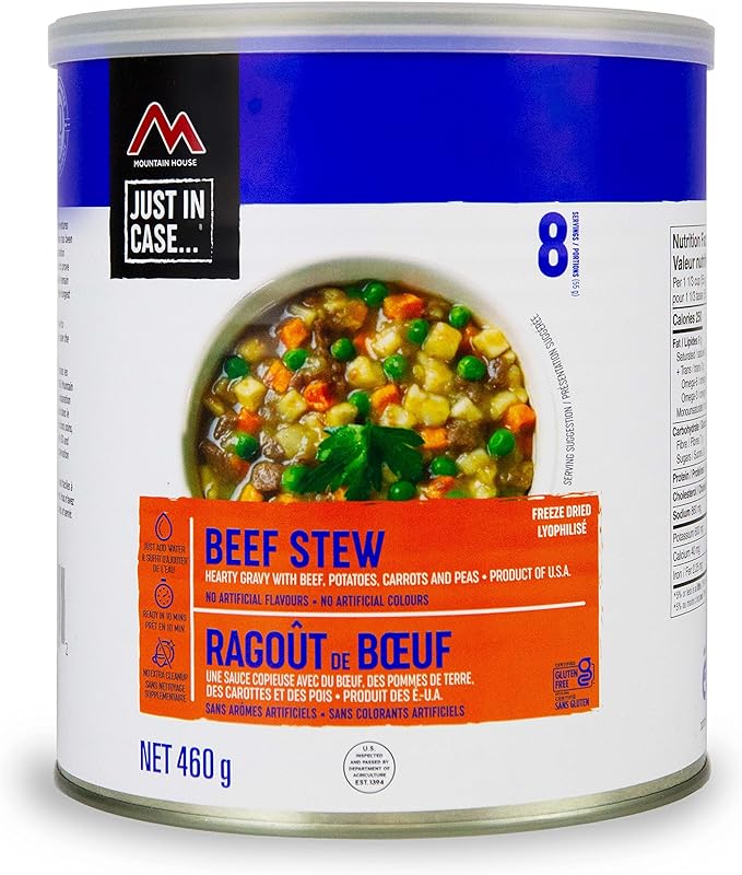 Mountain House Beef Stew| Freeze Dried Survival & Emergency Food | #10 Can | Gluten-Free | Entree Meal | Easy to Prepare | Delicious and Nutritious | Single Can