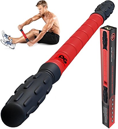 Muscle Roller Stick Pro, The Best Massage Tool for Sore Tight Muscles, Cramps, Trigger Points, & Knots, Top Massager for Calf, Legs, Back, Rehab, Lactic Acid Recovery, FREE EBOOK & Lifetime Warranty!
