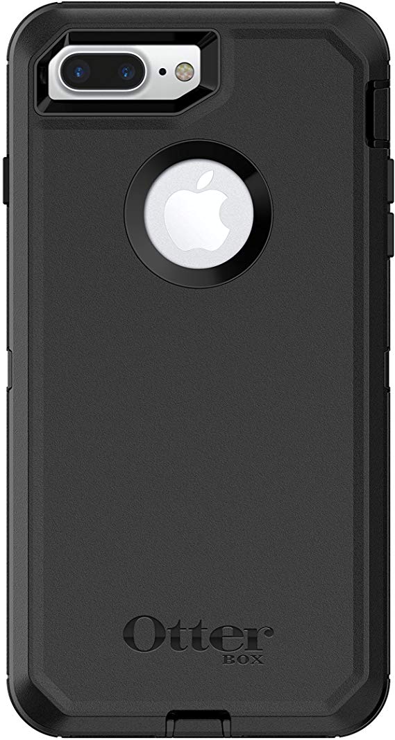 OtterBox DEFENDER SERIES Case for  iPhone 8 Plus & iPhone 7 Plus - Retail Packaging - BLACK & ALPHA GLASS SERIES Screen Protector for iPhone 6 Plus/6s Plus/7 Plus/8 Plus - Retail Packaging - CLEAR