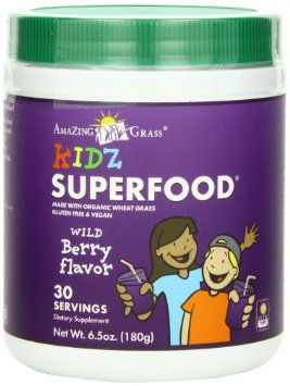 Amazing Grass Kidz SuperFood Powder Wild Berry Flavor 635-Ounce Canister