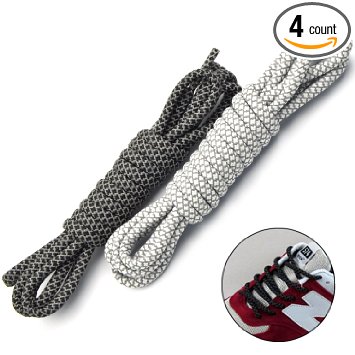 Aupek Reflective Shoe Laces High Visibility Shoestrings Bright Round Rope Shoelaces for Sport Sneakers Skates Boots Trekking Basketball Shoes and More Good Replacement shoelaces for Men Women Kids