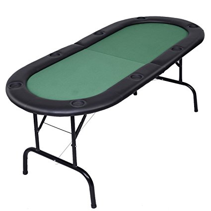 Giantex Foldable 8 Player Poker Table Casino Texas Holdem Folding Poker Play Table