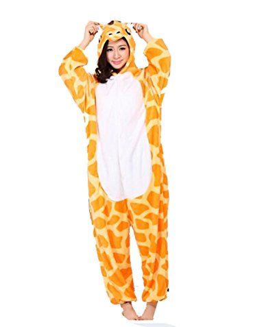 ABING Halloween Pajamas Homewear OnePiece Onesie Cosplay Costumes Kigurumi Animal Outfit Loungewear,Giraffe