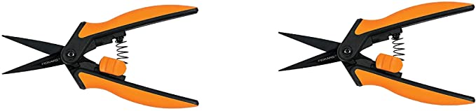 Fiskars Micro-Tip Pruner Non-Stick Blades, Orange/Black (399211-1003) (Orange/Black, 2-Pack)